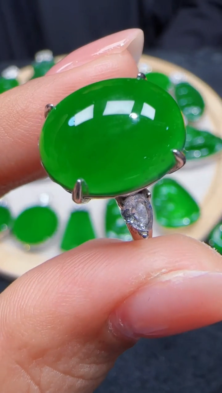未镶嵌定制翡翠翡翠戒指98