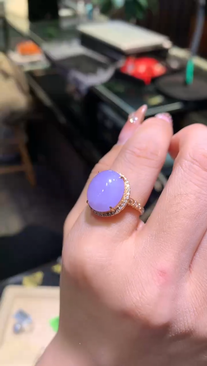 【闪购商品】翡翠吊坠(不含链)18K金镶嵌戒指