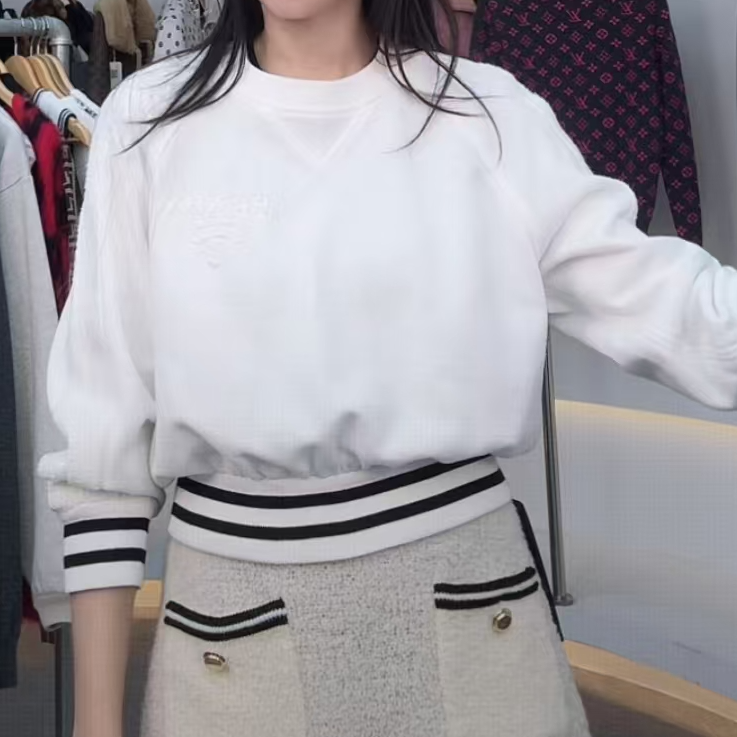 未使用 Prada/普拉达 短款白色卫衣  白色/XS