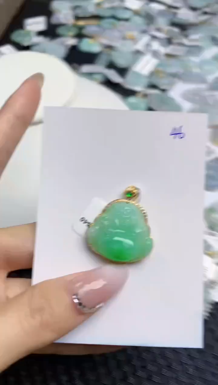 【闪购商品】翡翠颈饰18K金镶嵌 天然翡翠A货