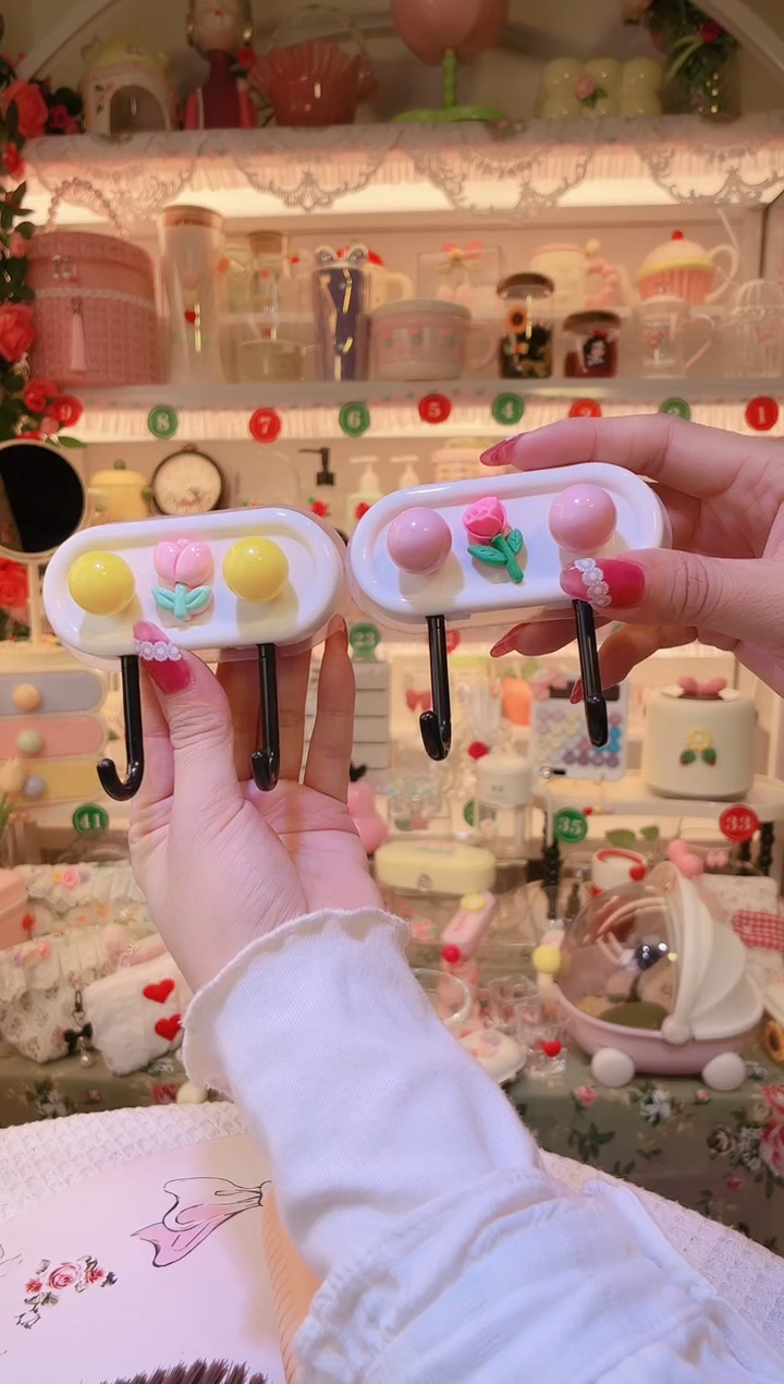 双头挂钩粉黄——手工制作品质好！