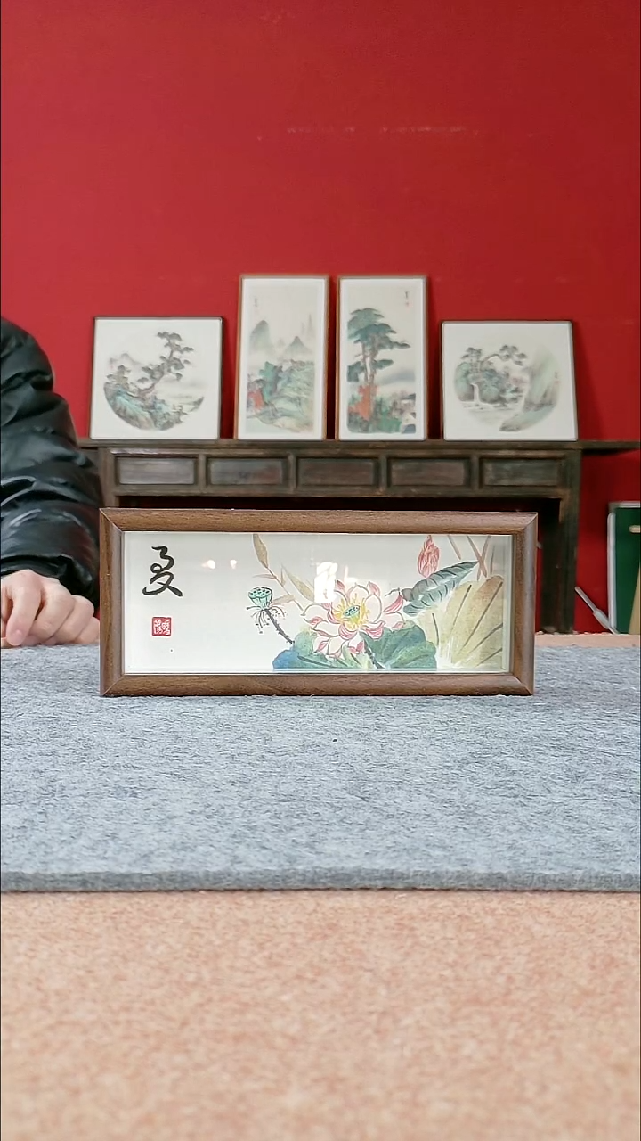 国画纯手写纯手绘-带框10*15