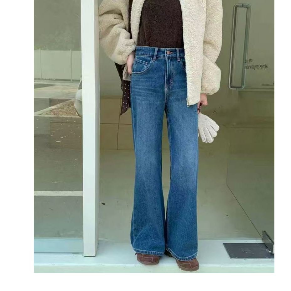 SU【850】代A9 愫杰 冬新款四面弹Q暖绒 蓝色 黑色筒喇裤