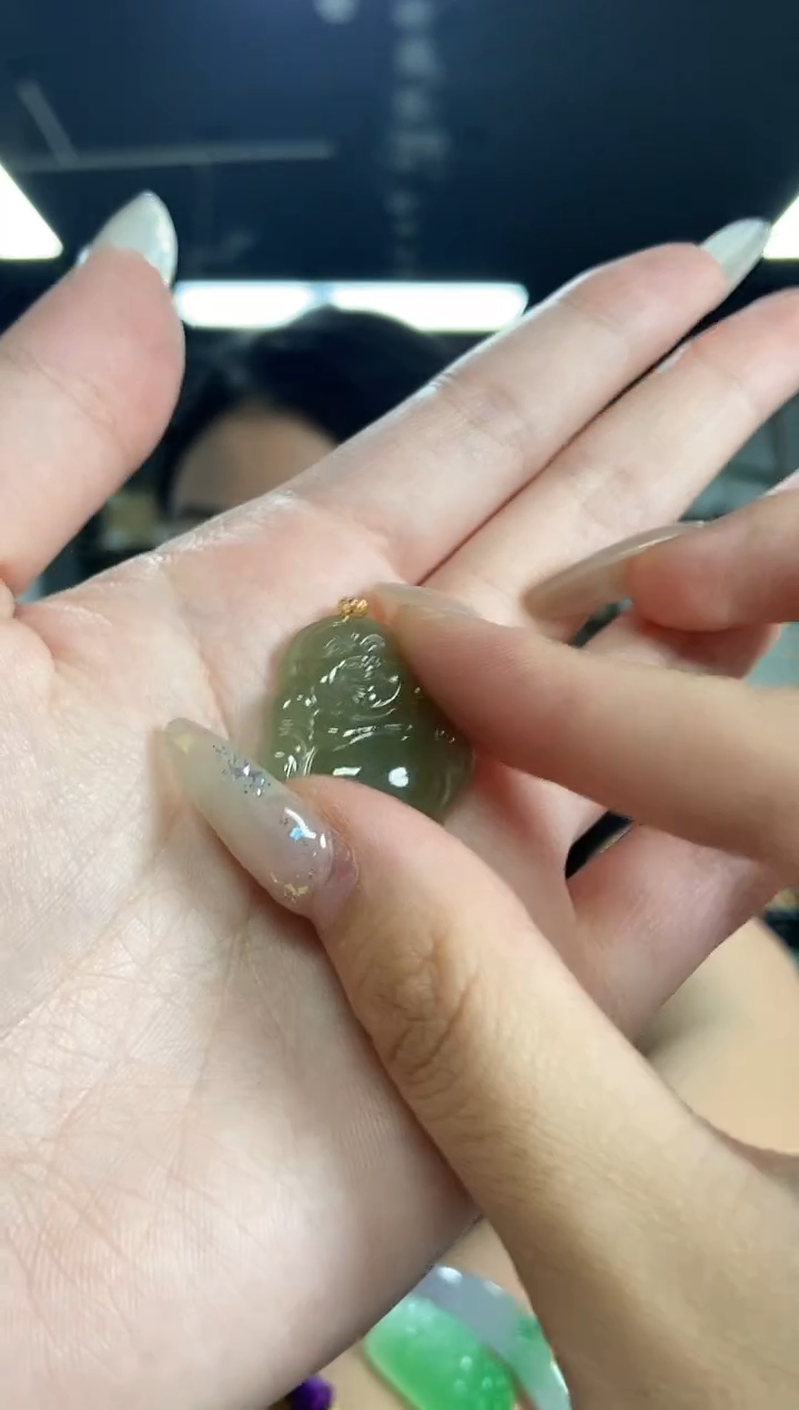 和田玉18K金镶嵌颈饰闪购链接多样性发其一颜色微差