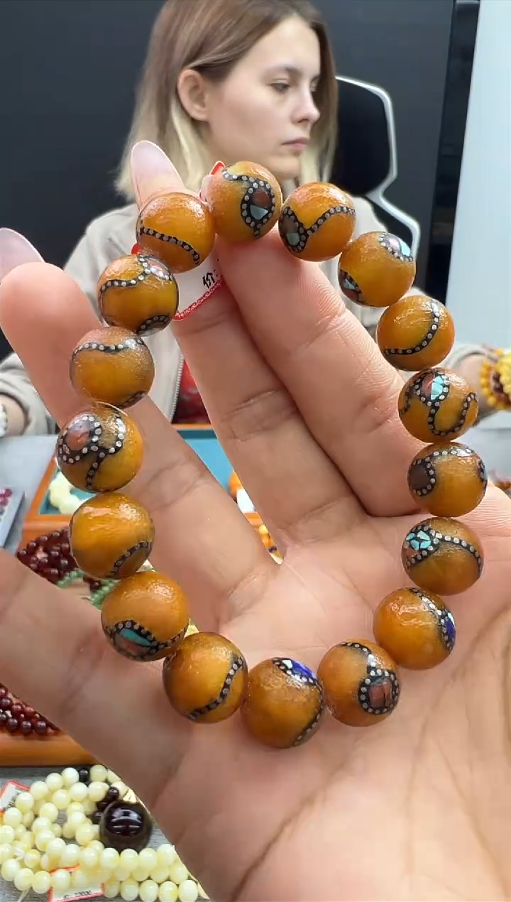 【闪购商品】琥珀手链未镶嵌106秒拍号