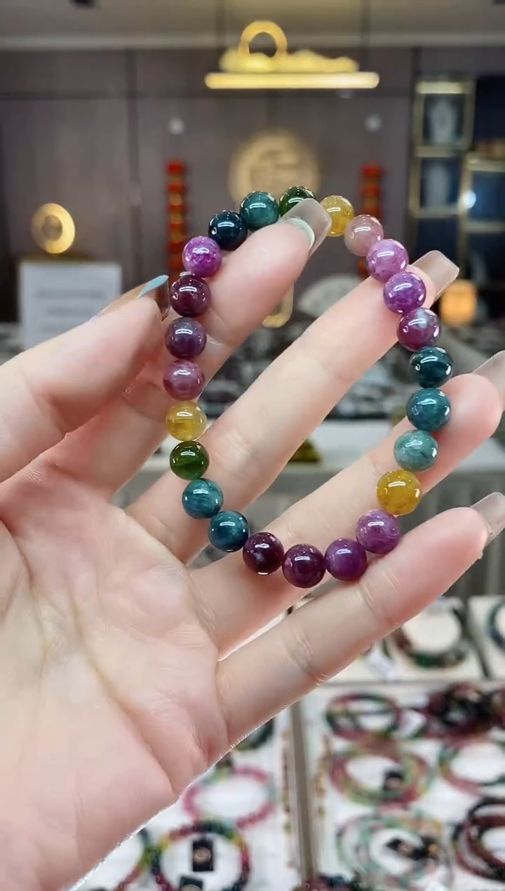 【闪购商品】碧玺单圈手串7mm+未镶嵌一物一证dan