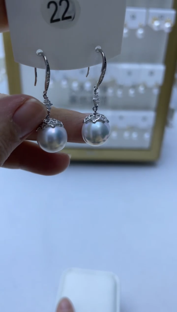 银S925镶嵌耳饰淡水珍珠22