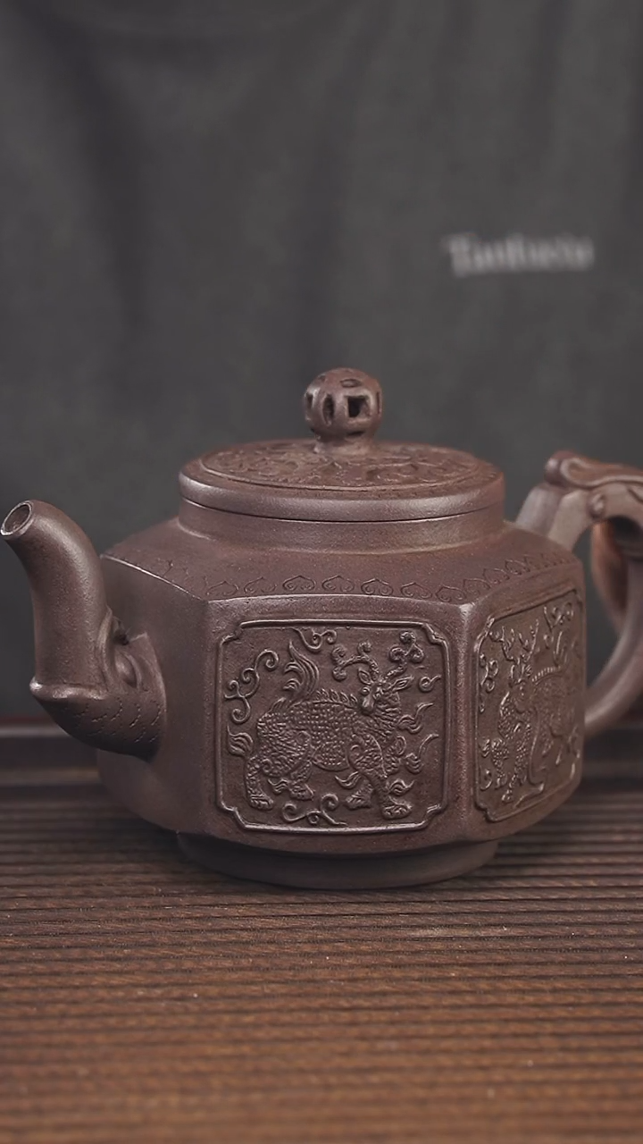 【闪购商品】紫砂茶壶400cc天青顾氏手工紫砂