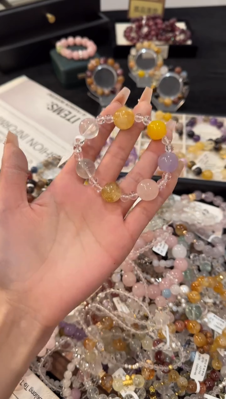 合金手链水晶黄胶花x3355