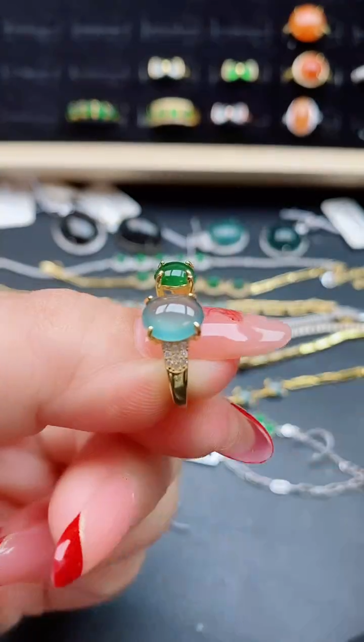 【闪购商品】翡翠戒指银S925镶嵌12121