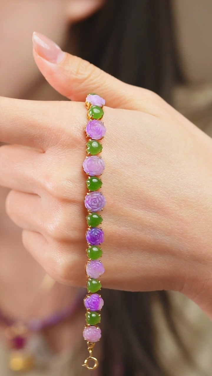 苏纪石（舒俱来）18K金镶嵌手链56