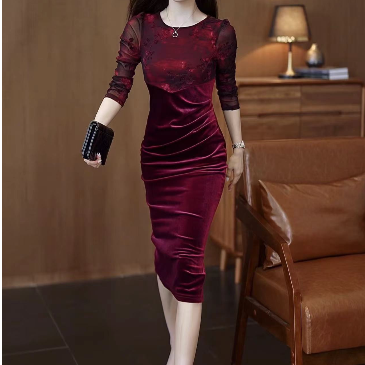 气质显瘦女人味高级感连衣裙YF646