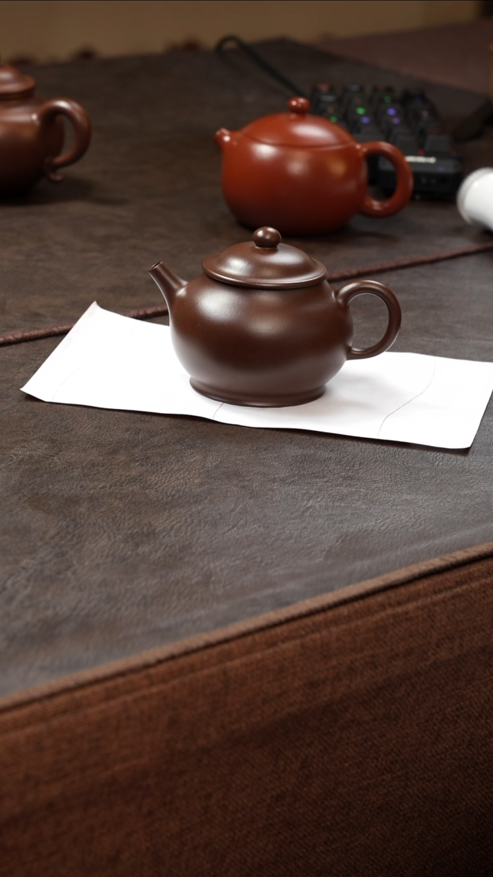 茶壶紫砂壶·12老紫泥潘壶170cc