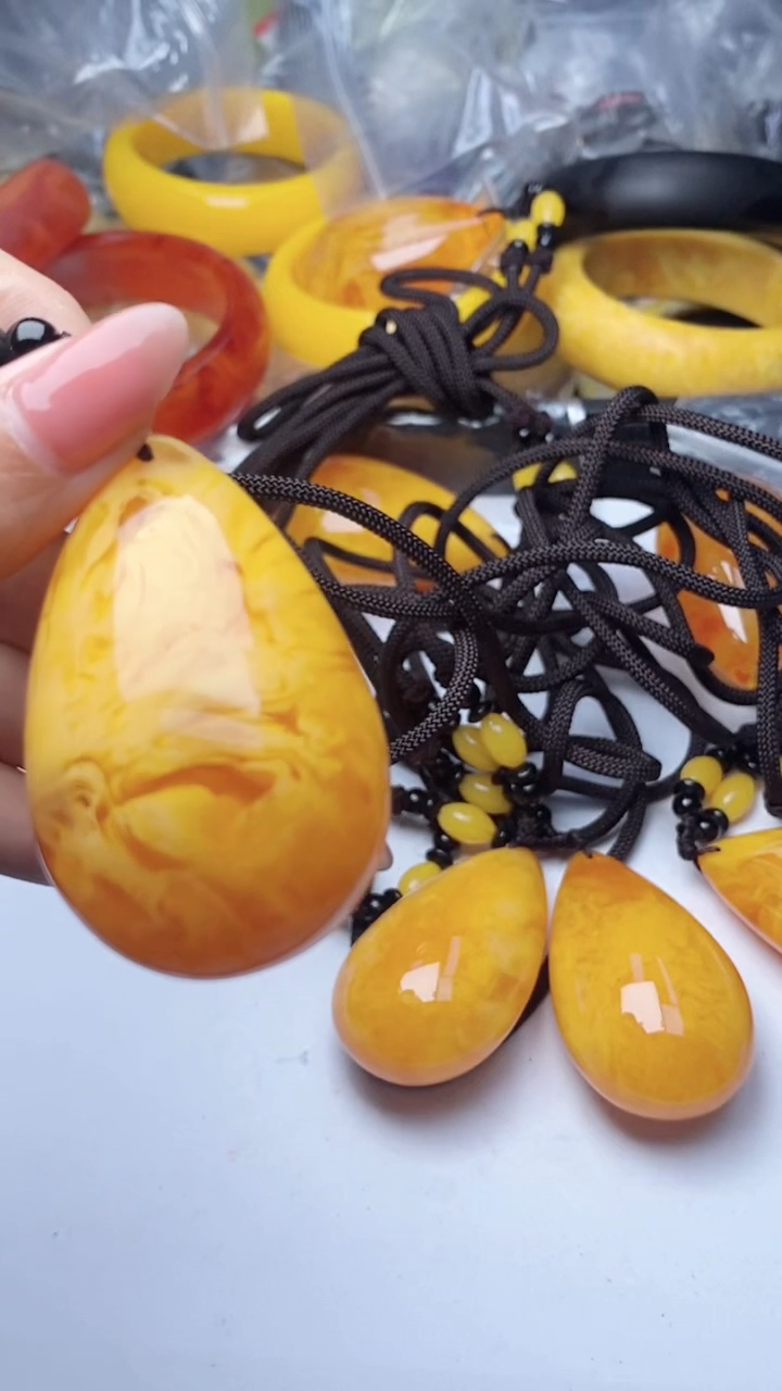 未镶嵌颈饰蜜蜡151水滴套装