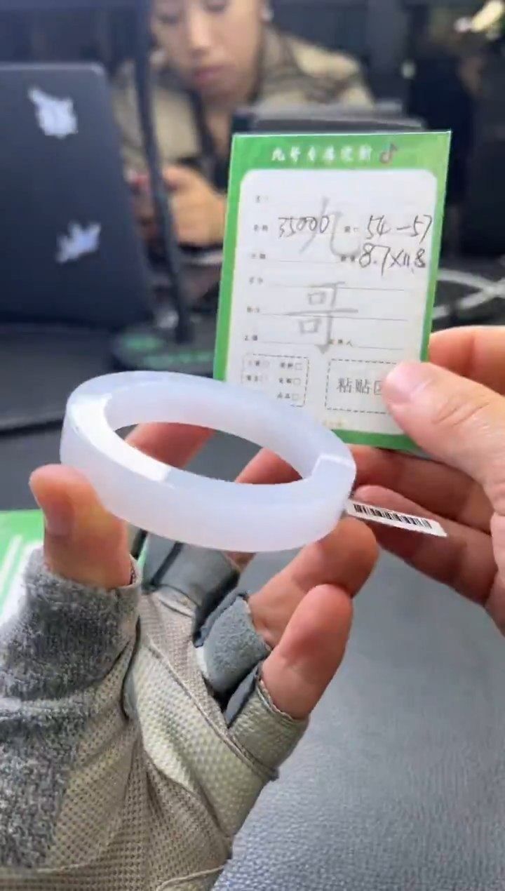 未镶嵌手镯定制翡翠天然缅甸翡翠手镯A货-009【54-56】