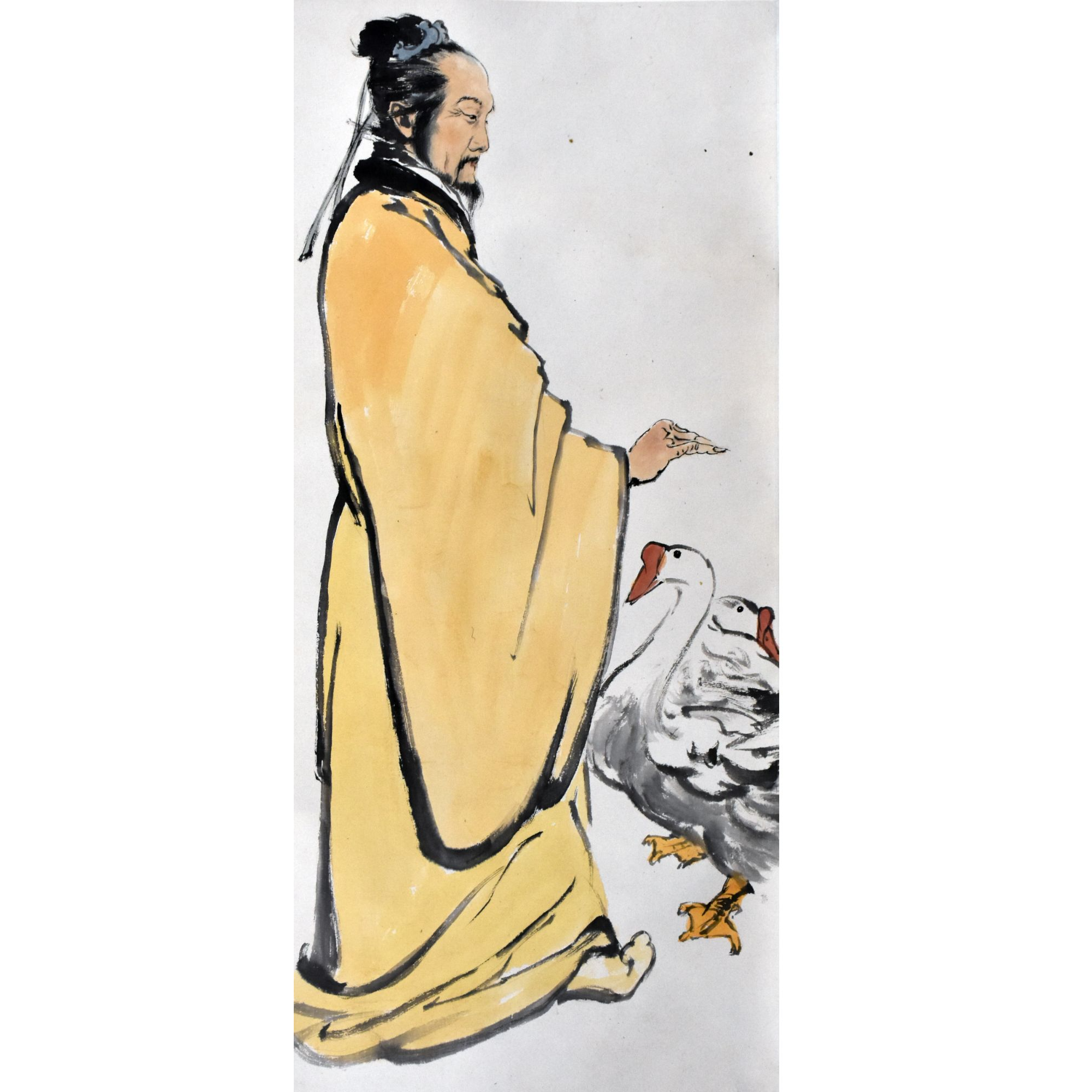 HM0100 羲之爱鹅 92×45cm 纸本立轴 3.7平尺