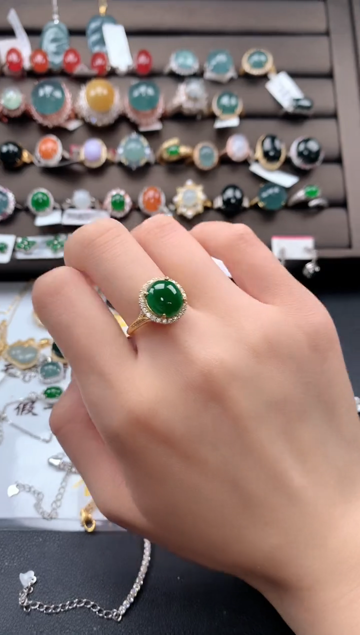 【闪购商品】翡翠戒指银S925镶嵌32132131