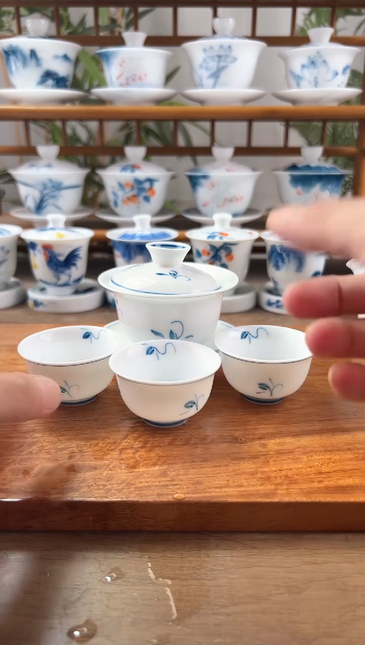 全品玉兰130ml三才+小和顺杯3个