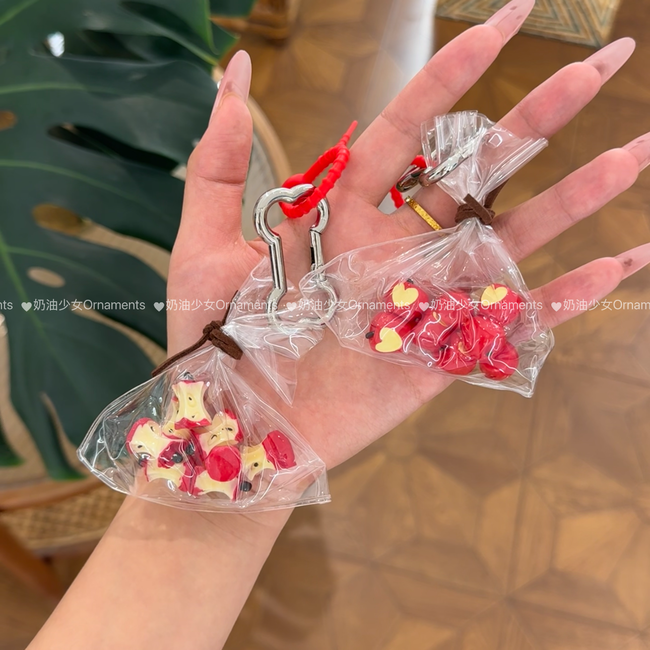 一袋苹果钥匙扣挂饰创意包包书包挂件创意百搭小饰品