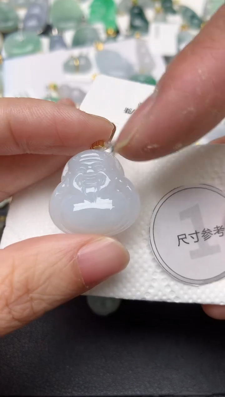 颈饰18K金镶嵌翡翠天然缅甸A货翡翠