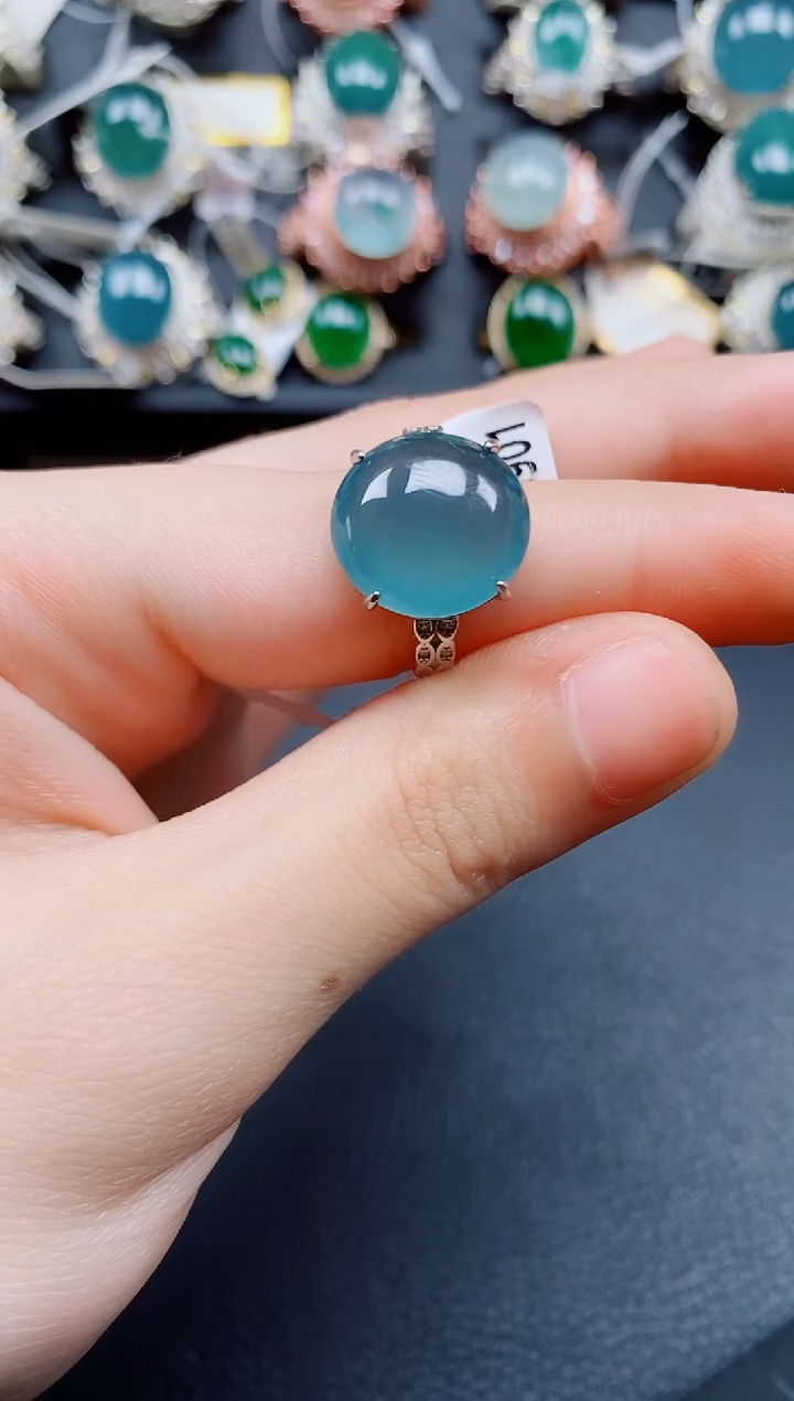 翡翠银S925镶嵌戒指翡翠