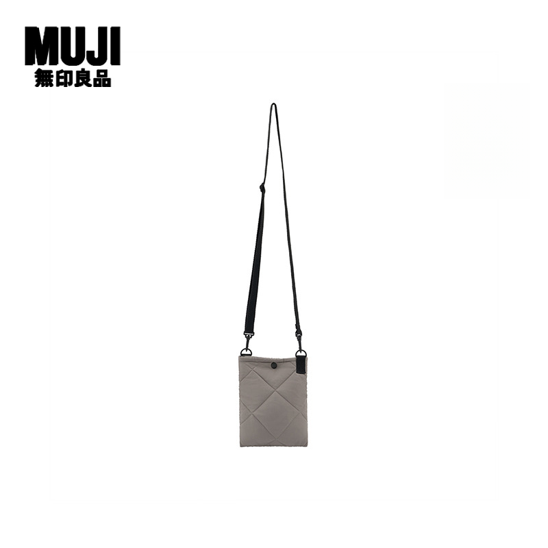 无印良品 MUJI OBP再生绗缝 便携斜挎包 菱格休闲风包包女包 简约