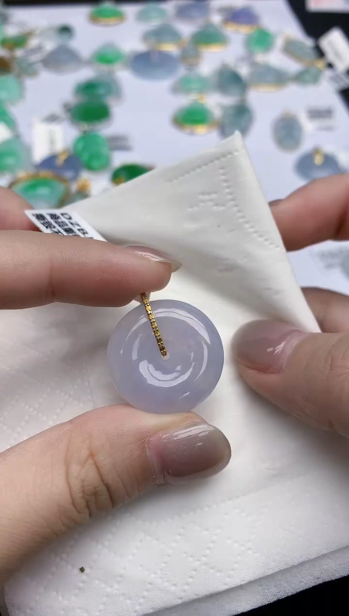 【闪购商品】翡翠颈饰18K金镶嵌天然翡翠A货