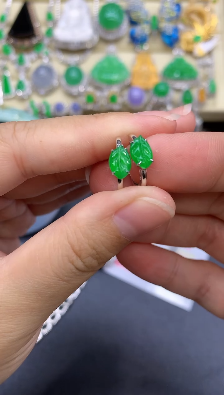 18K金镶嵌翡翠耳饰202-中国好珍宝