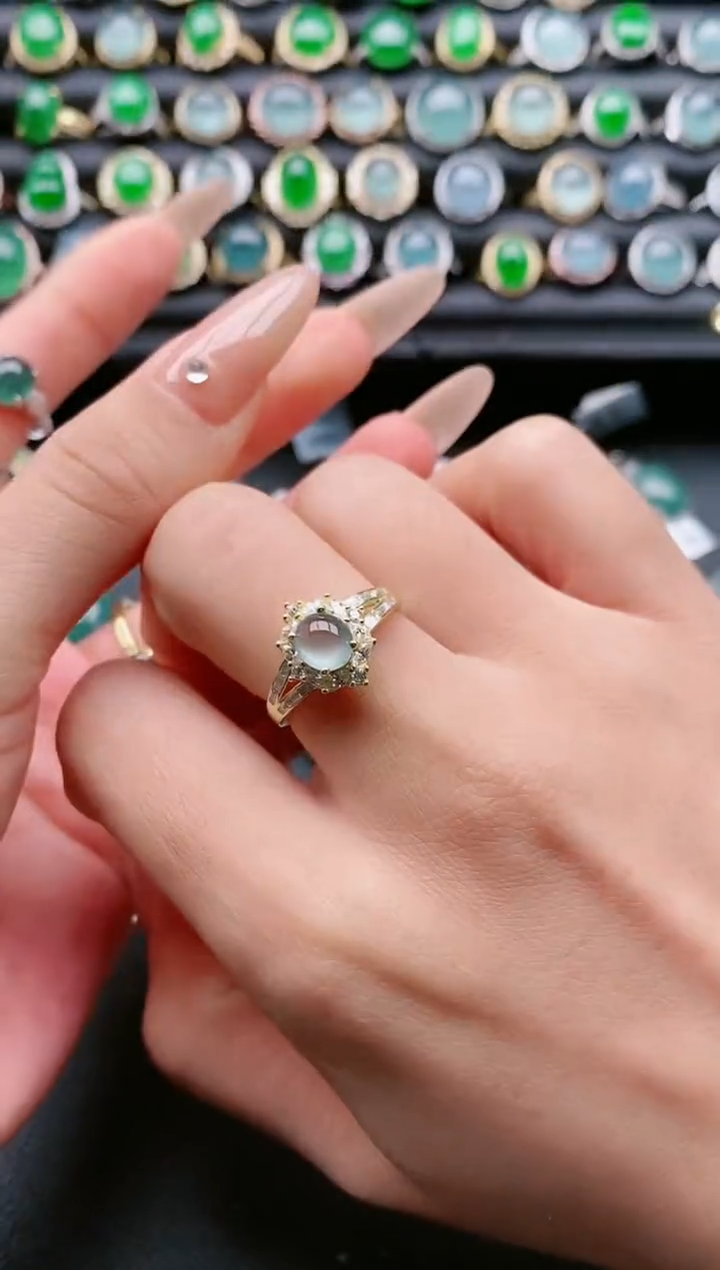 【闪购商品】翡翠戒指银S925镶嵌11111