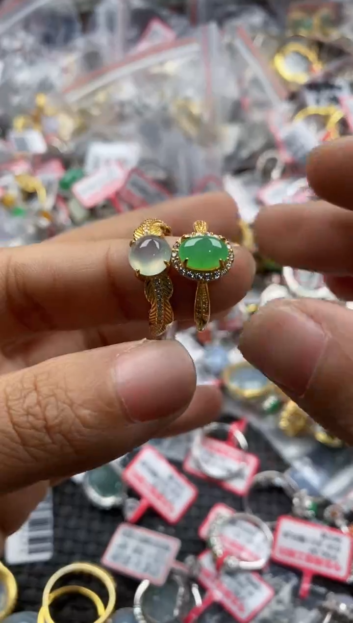 银S925镶嵌戒指翡翠555                 1