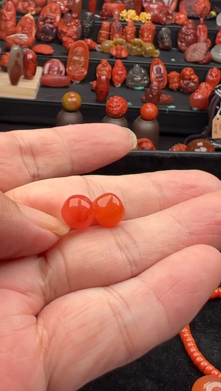 未镶嵌单珠南红玛瑙风*单珠