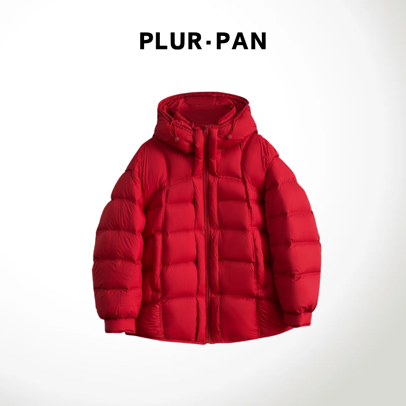 PLUR·PAN时尚加厚百搭设计师连帽羽绒服