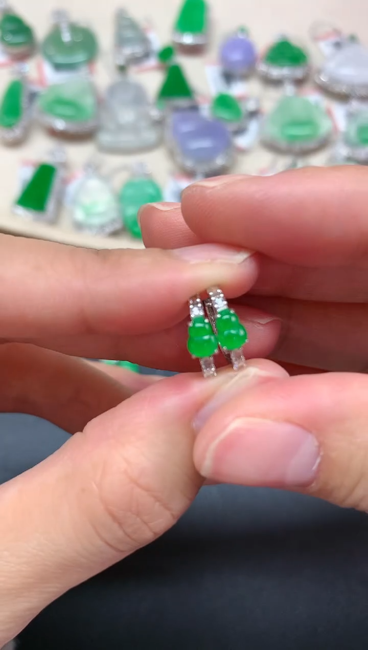 【闪购商品】翡翠耳饰18K金镶嵌W08|4980