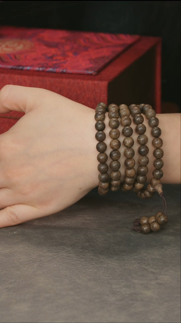 手串沉香芽庄白奇楠鹧鸪斑0.8*108颗珍藏款1