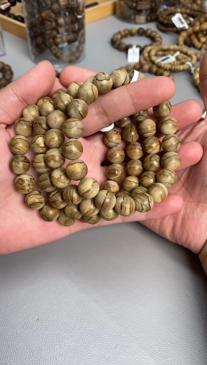 沉香手串达拉干圆珠单圈虎皮纹1.1+多样性发其一