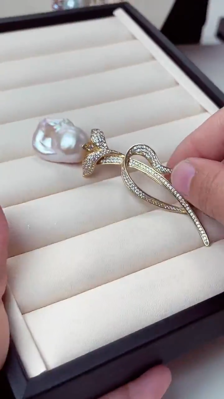 【闪购商品】淡水珍珠胸针未镶嵌胸针