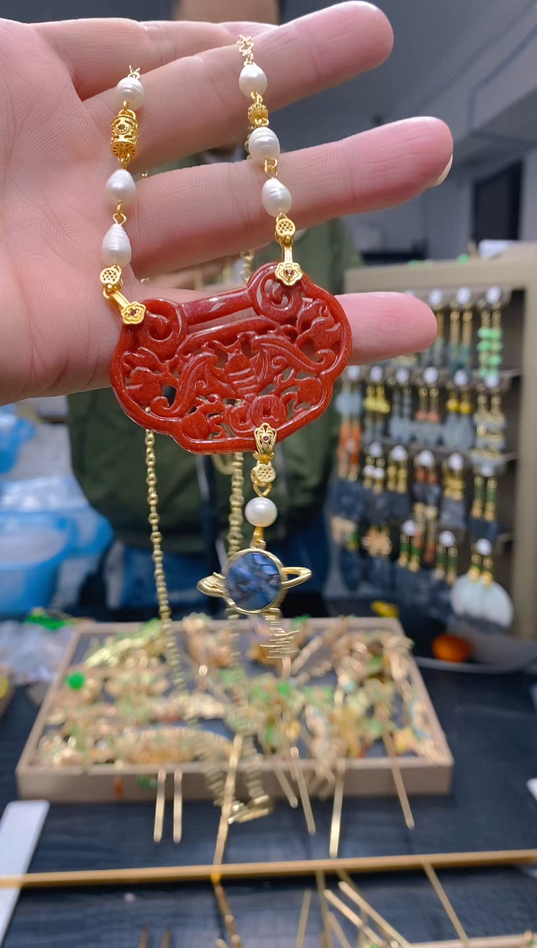 【闪购商品】翡翠耳饰合金129翡翠锁骨链