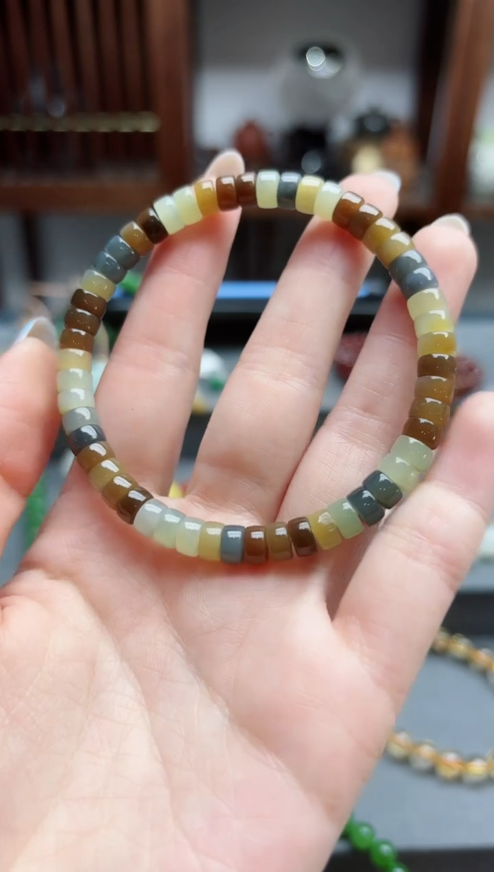 【闪购商品】和田玉手串未镶嵌和田玉直切多宝手串 BDD