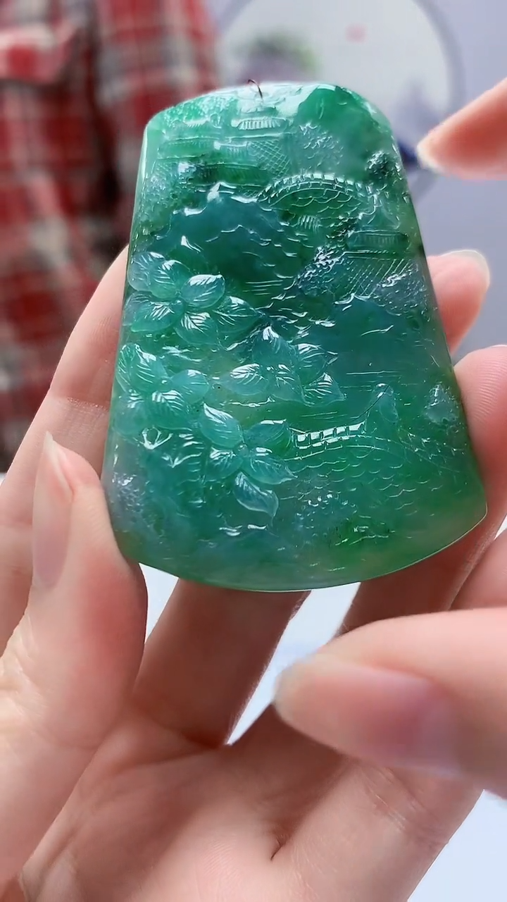 【闪购商品】定制翡翠未镶嵌4688zm-毛货挂件赠珠链136