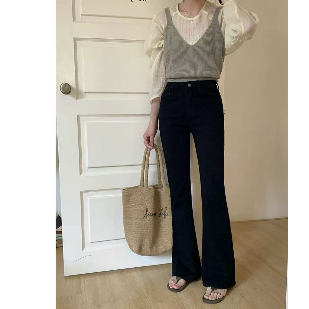 合集~一定要拥有一条高端系列黑色喇叭裤！实至名归女神！超模腿