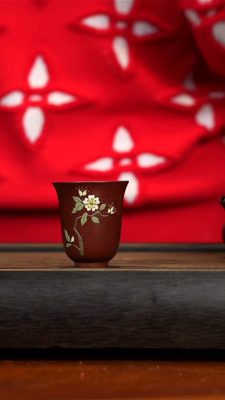 【闪购商品】紫砂茶壶大红袍柴烧梅花杯