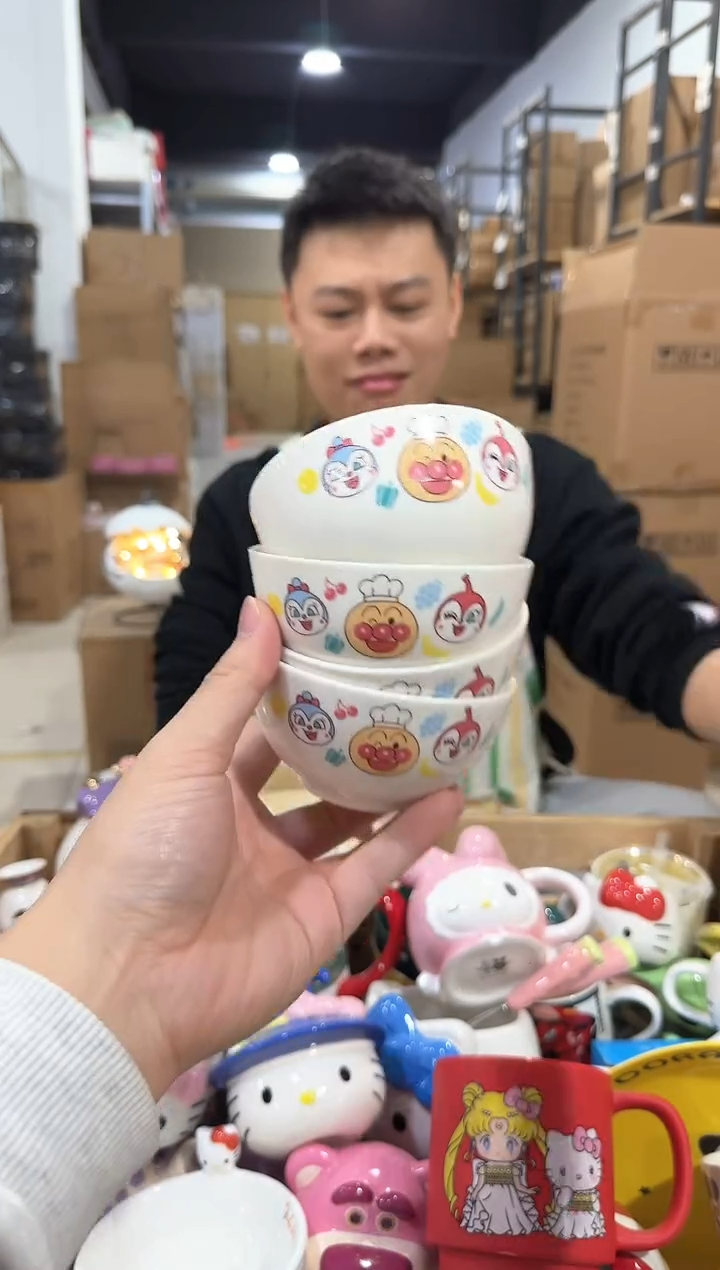 瓷片面包超人小碗4件套