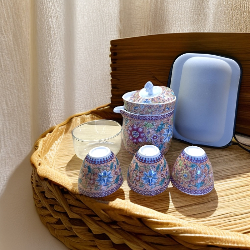 珐琅彩缠枝莲旅行装手工手工手工高档家用陶瓷精美1881中式主人杯