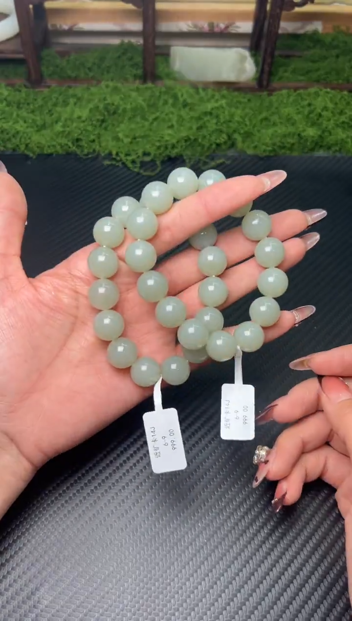 未镶嵌手串和田玉且末微色差近矿卡14多样性发货拍一发一