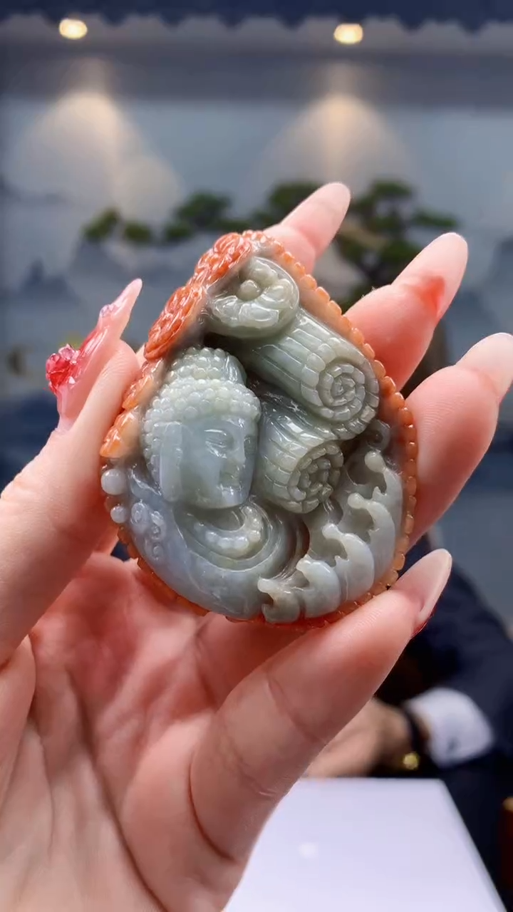 【闪购商品】定制翡翠未镶嵌1072ry-毛货挂件41