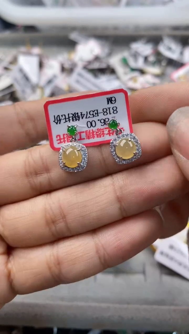 银S925镶嵌戒指翡翠555---7