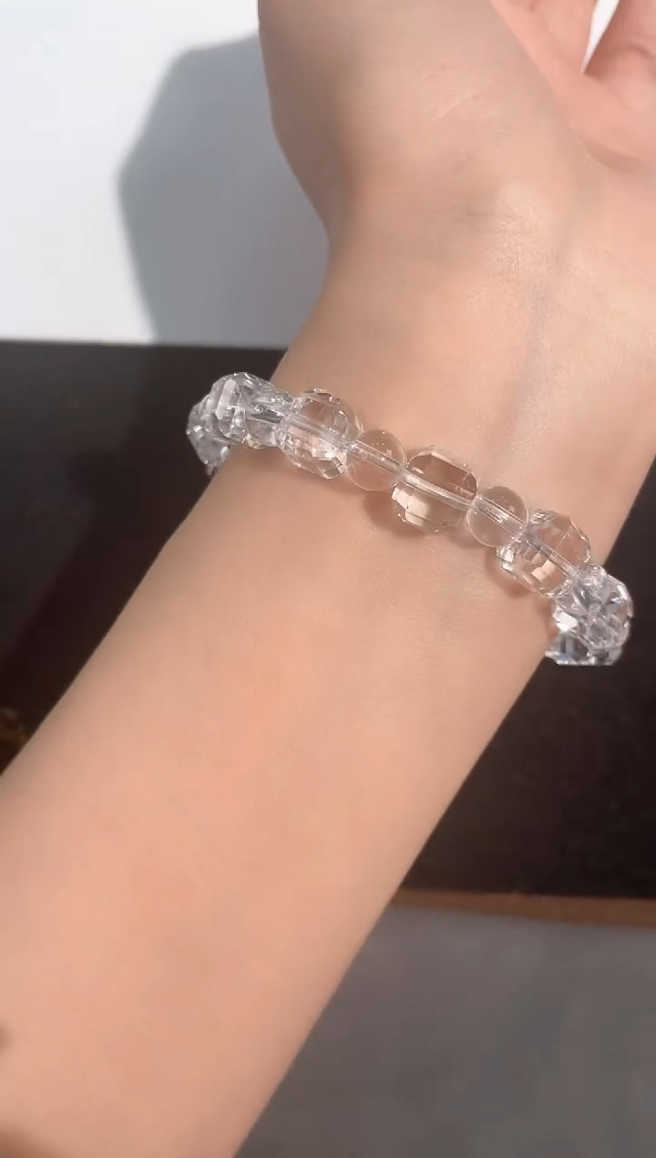 【闪购商品】水晶手链未镶嵌3号白水方糖款9mm