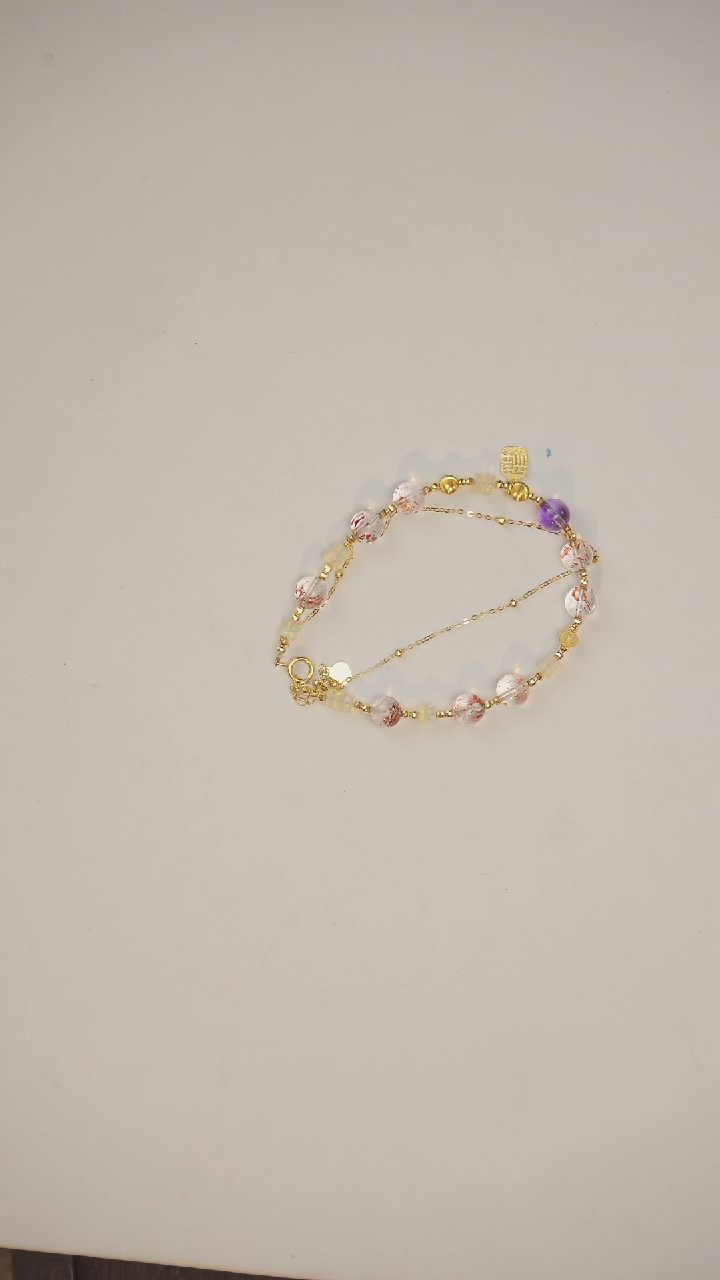 【闪购商品】水晶手链18K金镶嵌手串