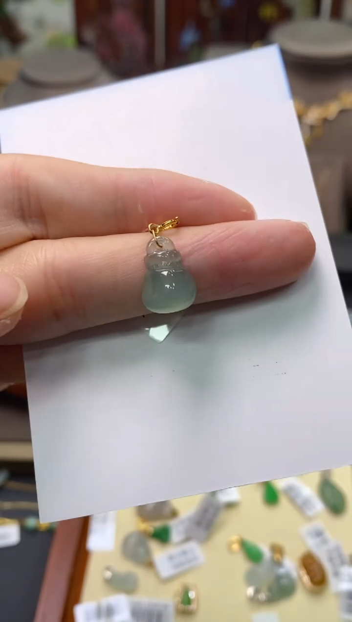 【闪购商品】翡翠颈饰18K金镶嵌净货13941