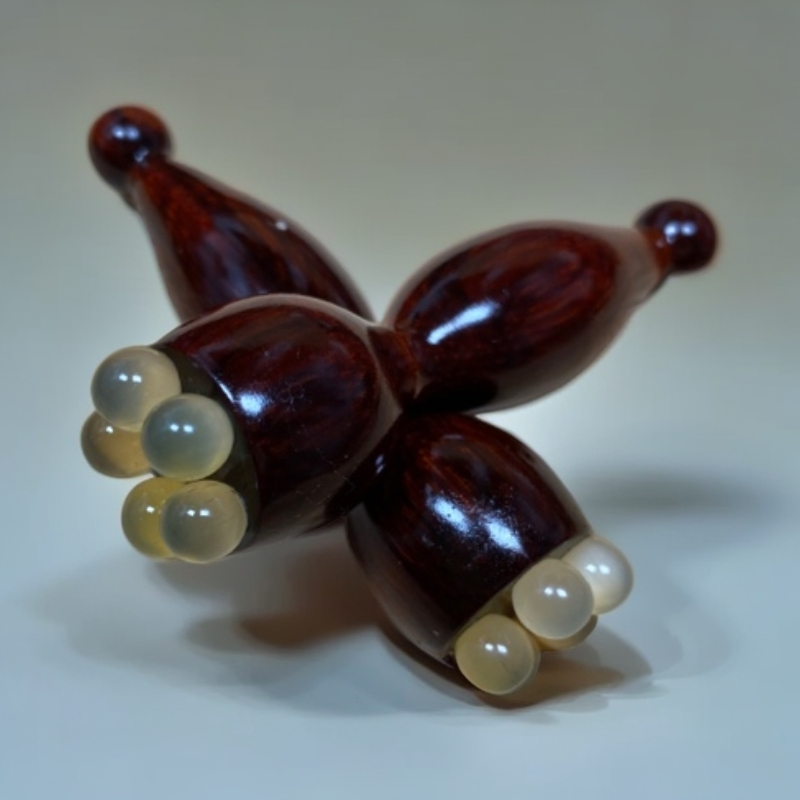 紫檀羊角通用按摩梳可爱家用工具头绳马尾皮筋发绳木梳梳子